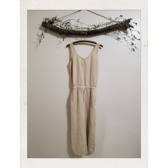 Anthropologie Pants - Cloth & Stone | Anthropologie Cropped Linen Wide Leg Jumpsuit M